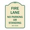Signmission Michigan Fire Lane No Parking or Standing Heavy-Gauge Aluminum Sign, 24" x 18", TG-1824-23876 A-DES-TG-1824-23876 - alternate 1